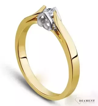 Pierscionek-zloty-pr-585-Brylant-0-09-oprawa-serce, Pierścionek złoty DIAMENT 585, diament, serce wykonany ze złota próby 585. Pierścionek złoty pr.585 Brylant 0.03 ct oprawa serce..webp